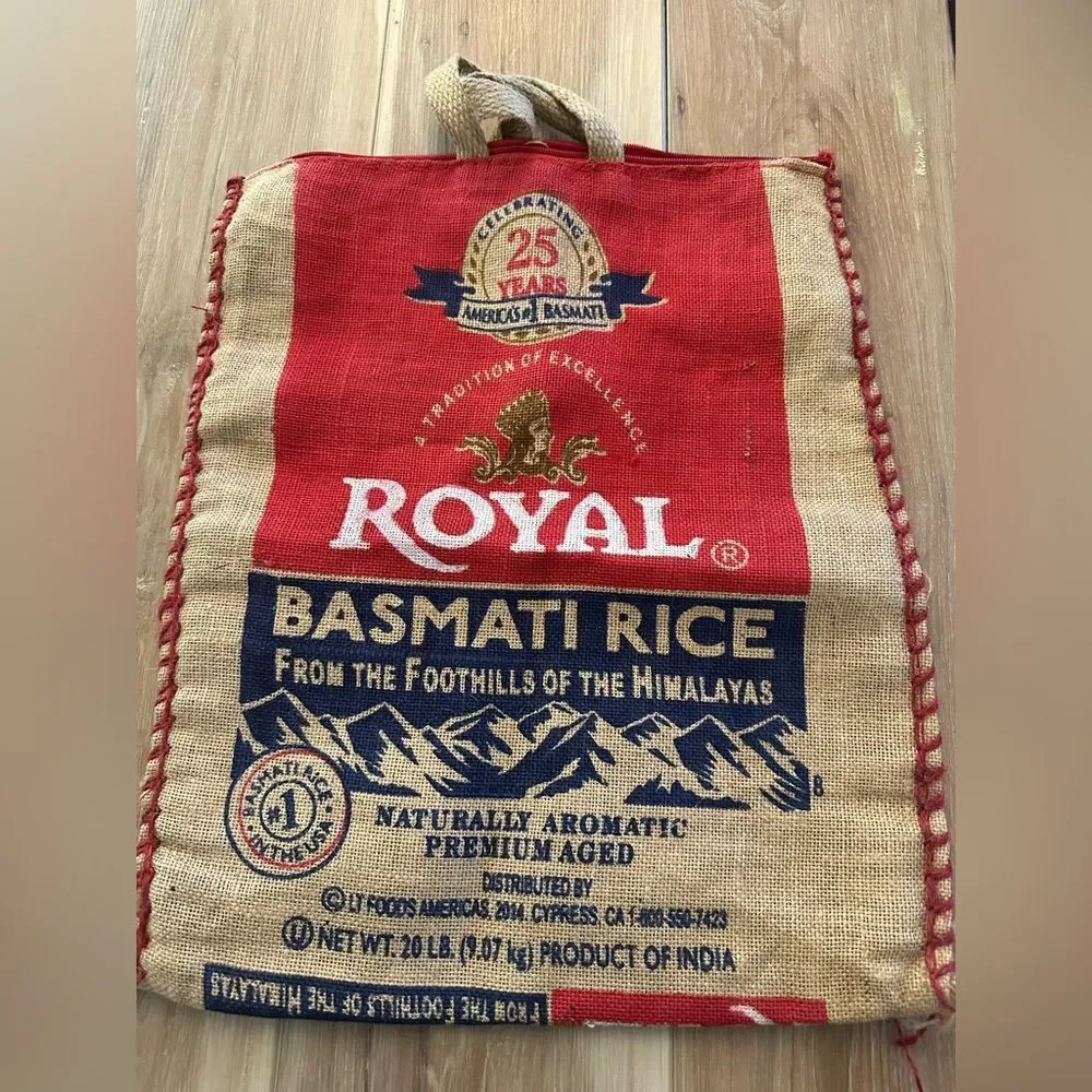 Royal Rice Bag Tote Upcycled